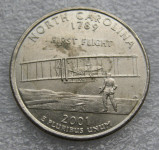 UNITED STATES ¼ Dollar 2001 P North Carolina