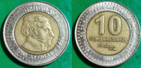 Uruguay 10 pesos, 2000 José Gervasio Artigas ***/