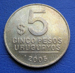URUGUAY 5 PESOS URUGUAYOS 2005