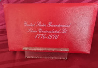 US BICENTENNIAL SILVER UNCIRCULATED SET 1776-1976 + KENNEDY HALF DOLL.