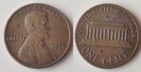 USA 1 cent,  1974 Lincoln Cent W/o mintmark ***/