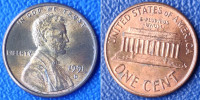 USA 1 cent, 1991 Lincoln Cent "D" - Denver / 0,50 EURO !!!