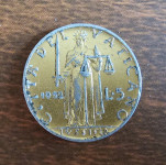 VATICAN- 5 LIRE 1952.