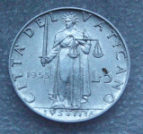 VATICAN CITY 5 LIRE 1951