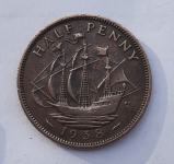 Velika Britanija 1/2 penny,1938.g. - jedrenjak