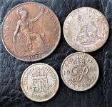 Velika Britanija - Đuro V. i Đuro VI. - lot kovanica - dvije srebrne