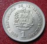 VENEZUELA 1 BOLIVAR 1989