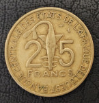 WEST AFRICAN STATES- 25 FRANCS 1971.