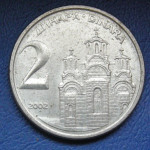 YUGOSLAVIA 2 DINARA 2002