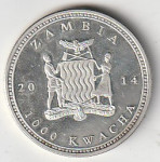 ZAMBIA 1000 KWACHA 2014 AG UNC
