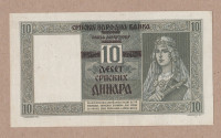 10 SRPSKIH DINARA 1941.