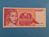 Jugoslavija 100 000 Dinara 1989 UNC