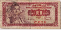 100 dinara Jugoslavija 1955 dobro očuvana