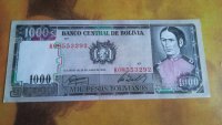 1000 bolivianos 1982 UNC