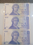 1000 dinara novčanice//Zamjena