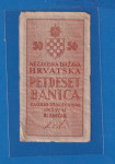 1612 - NDH HRVATSKA 50 BANICA 1942 J001966