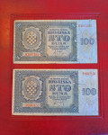 2 novčanice od 100 kuna iz 1941 godine!