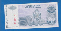 4812 - Banja Luka BOSNA  1 000 000  DINARA 1993  A1284830 UNC