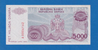 4817 - Banja Luka BOSNA  5000  DINARA 1993  A 0004142 UNC