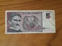 5 novih dinara (1994. g.), SR Jugoslavija, Tesla