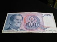 5000 Jugoslavenskih dinara novčanica