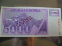 5000 tolara - VZOREC - UNC