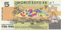AUSTRALIA 5 EXPO $ 1988