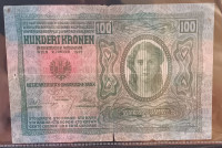 AUSTRO-UGARSKA 100 KORONA/KRONEN 1912 SERIJSKI BROJ 1111 RIJETKO! (11)