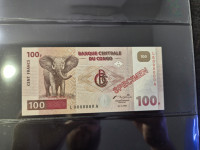 Bancue centrale du Congo 100 1997 SPECIMEN UNC Novčanica