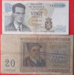 Belgija 20 fr,1964. i 1950. sa žigom Nevažeća novčanica