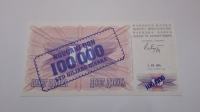 BIH PRETISAK NOVČANICA BON 100 000 DINARA 1993 GODINA UNC