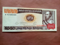 Bolivija 5000 bolivianos 1984..