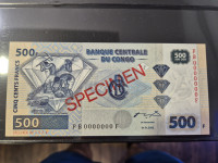 Congo 500 francs 2002 SPECIMEN Novčanica