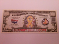 FANTAZIJSKA NOVČANICA SUPPORT OUR TROOPS UNC