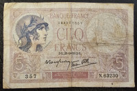 FRANCE- 5 FRANCS 1939.