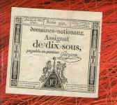 France ASSIGNAT FRENCH REVOLUTION 10 sols livres 1793 ( No110)