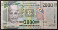 GUINEA- 2000 FRANCS 2018.