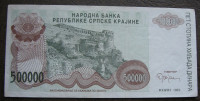 Hrvatska Knin 500,000 Dinara 1993