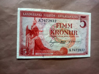 Island 5 kronur 1957.