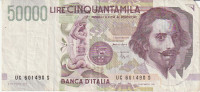ITALIA LIRE CINQUANTAMILA 1992
