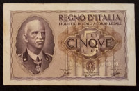 ITALY- 5 LIRA 1940.
