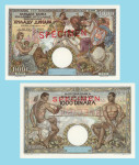 JUGOSLAVIA 1000 DINARA 1935  SPECIMEN