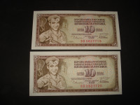 Jugoslavija 10 dinara 1978.UNC (2 kom)