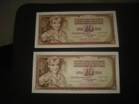 Jugoslavija 10 dinara 1981.UNC (2 kom)