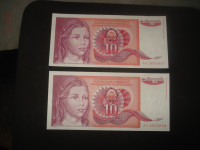 Jugoslavija 10 dinara 1990.UNC (2 kom)