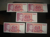 Jugoslavija 10 dinara 1990.UNC (5 kom)