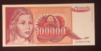 JUGOSLAVIJA 100.000 DINARA 1989 ZAMJENSKA UNC