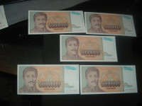 Jugoslavija 5 miliona dinara 1993.UNC (5 kom)