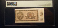 JUGOSLAVIJA 50 DINARA 1950 PMG 62 UNC