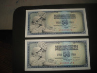 Jugoslavija 50 dinara 1981.UNC (2 kom)